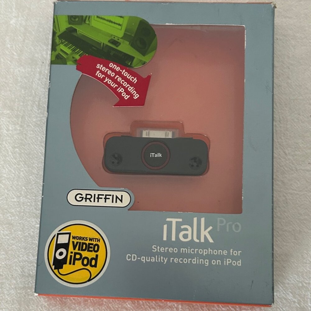 Griffin iTalk Pro Stereo Microphone CD-quality Recording on iPod UNUSED IN BOX